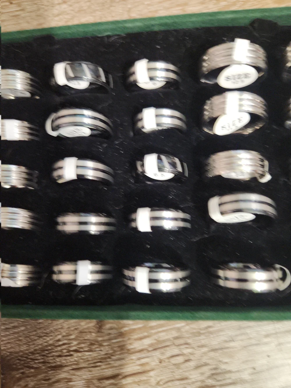 Men's Black And Silve Tone Titianium Ring - Classic Two-Tone Band